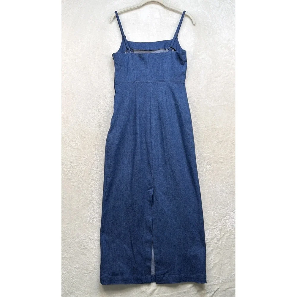 Jason Wu Collection Blue Denim Look Midi‎ Slip Dress Minimalist Womens Small